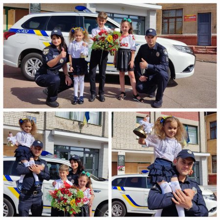 Поліцейські Чернігівщини привітали школярів ЗОСШ #13 з Днем знань